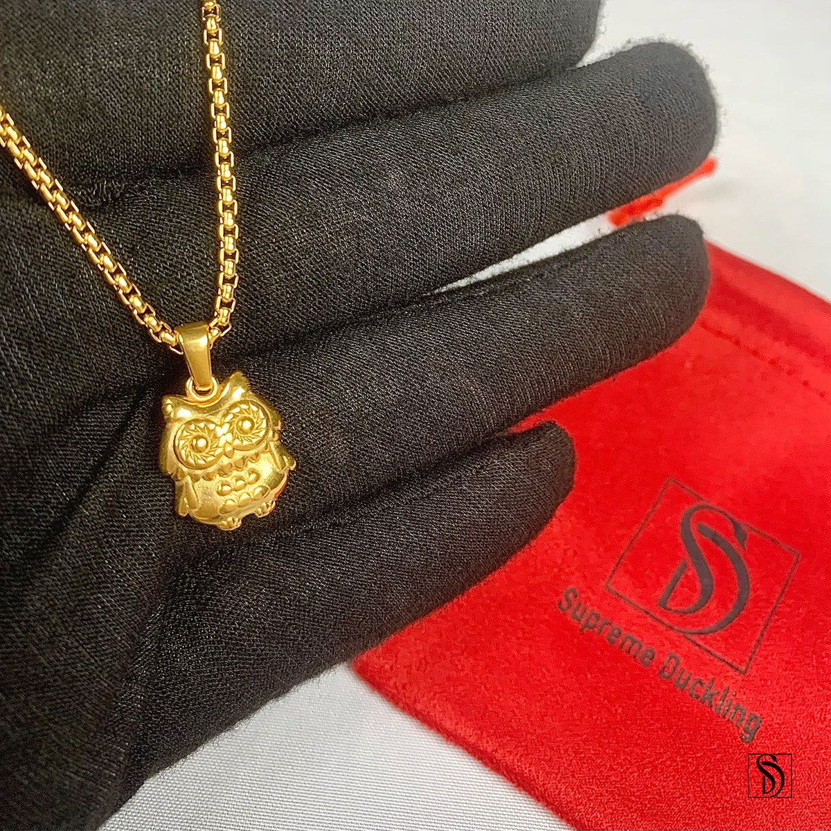 Gold Mini Wisdom Owl Pendant Necklace
