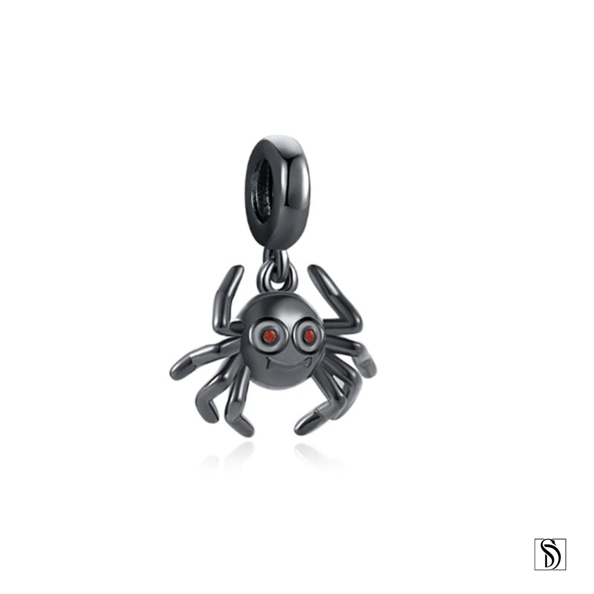 Cute Smiling Spider Red Gemstone Necklace