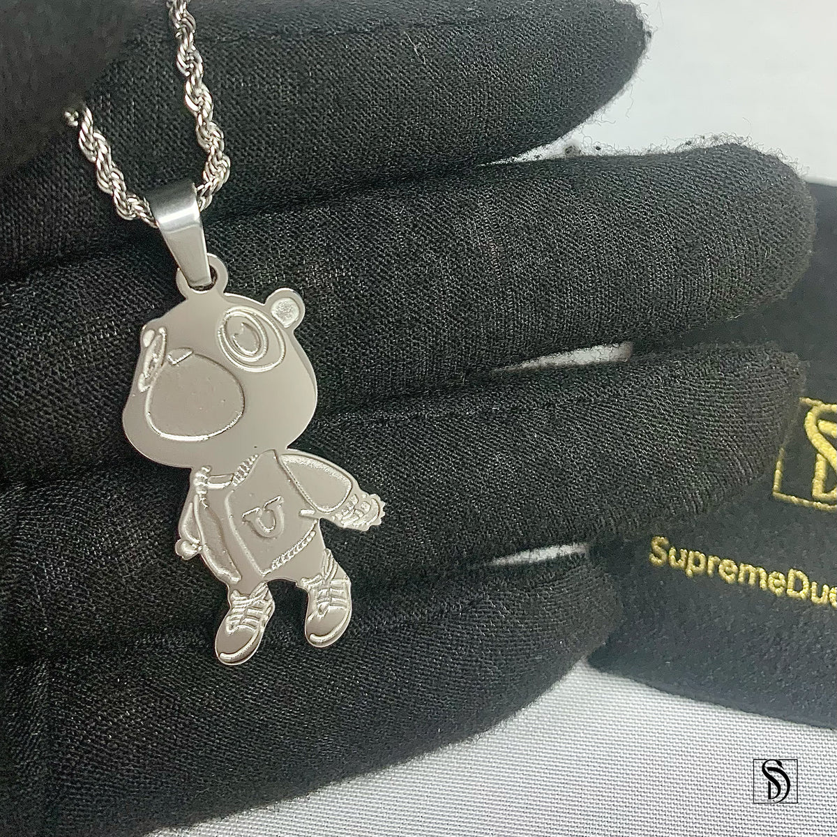 Graduation Yeezus Bear Pendant Necklace