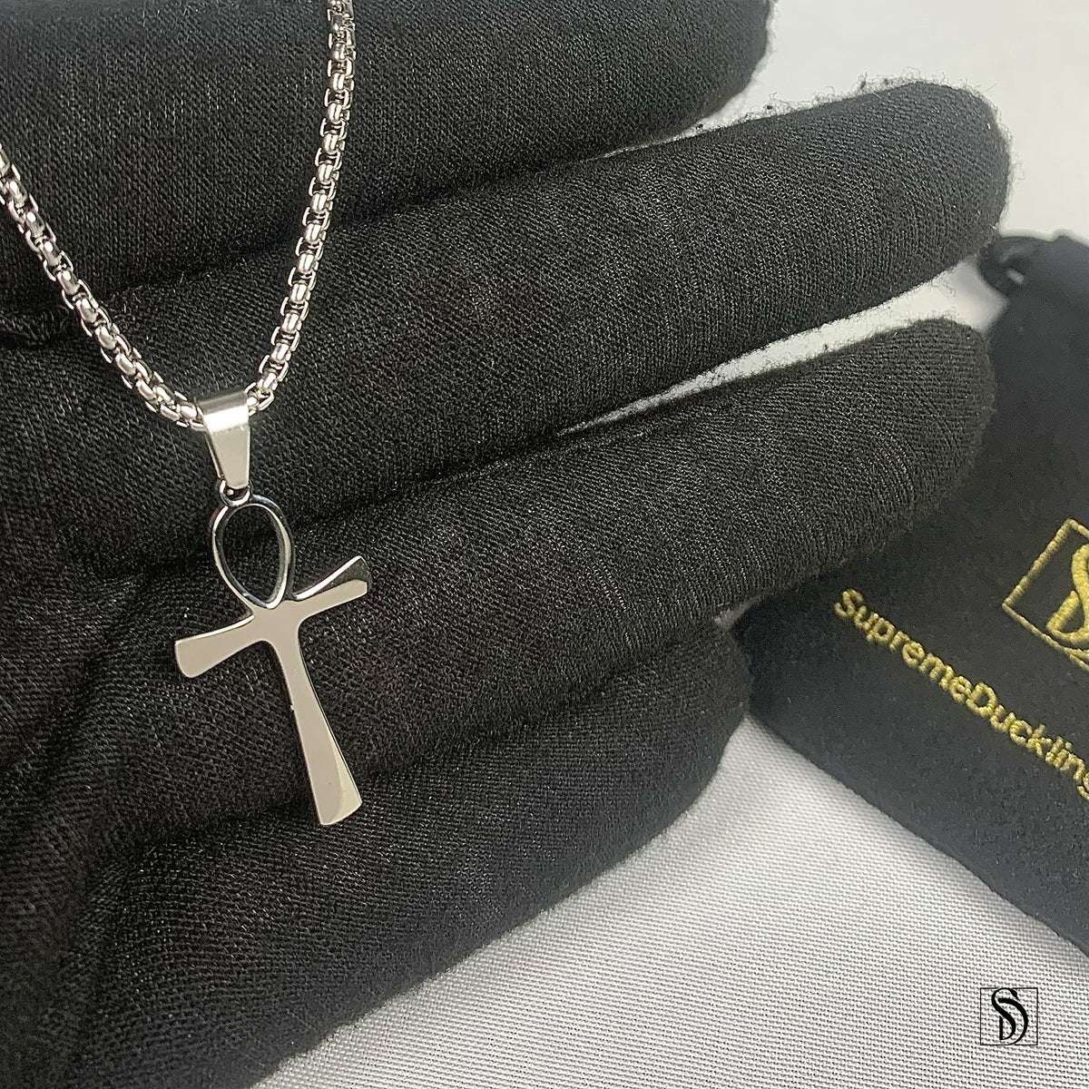 Silver Egyptian Ankh Pendant Necklace