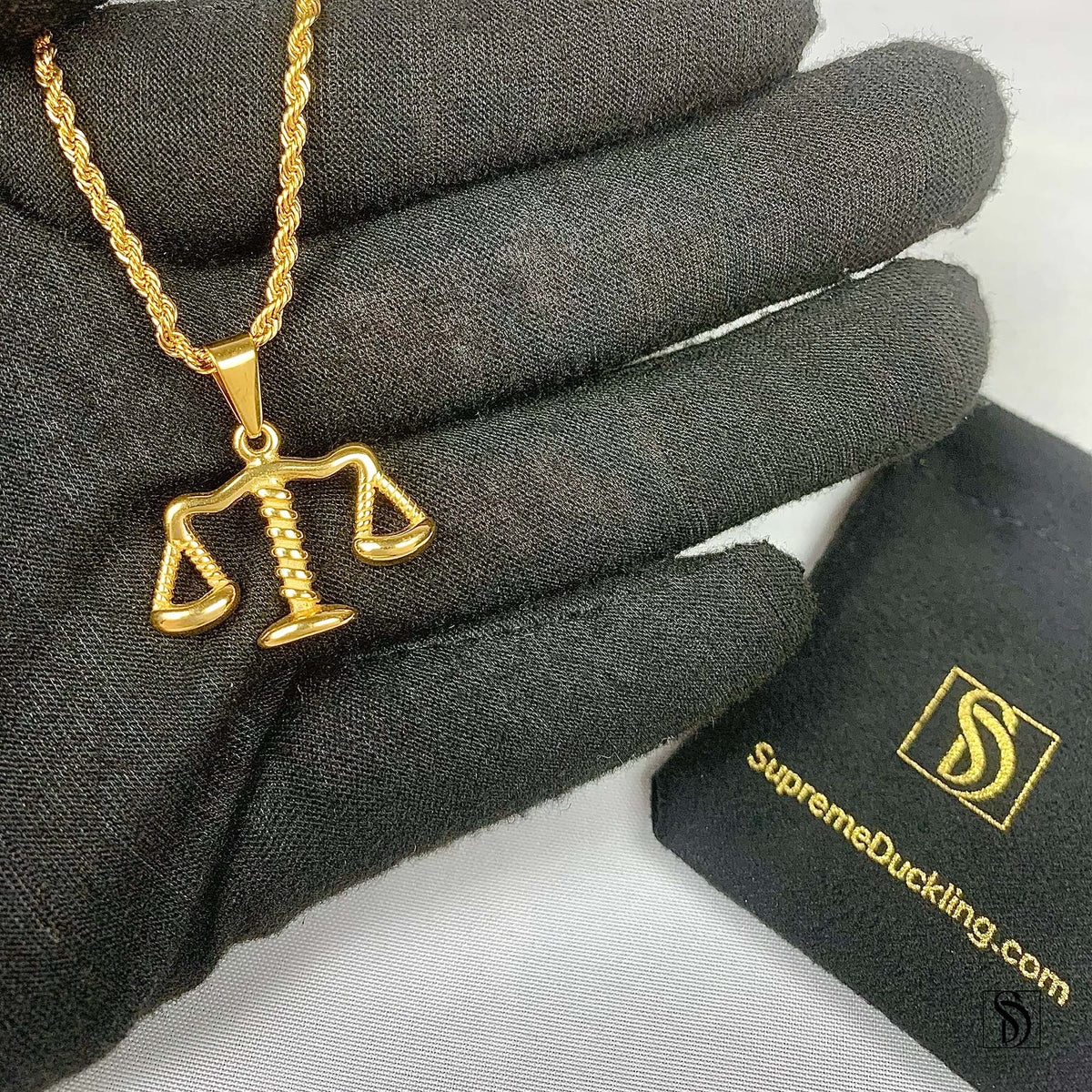 Gold Law Of Balance Justice Pendant Necklace