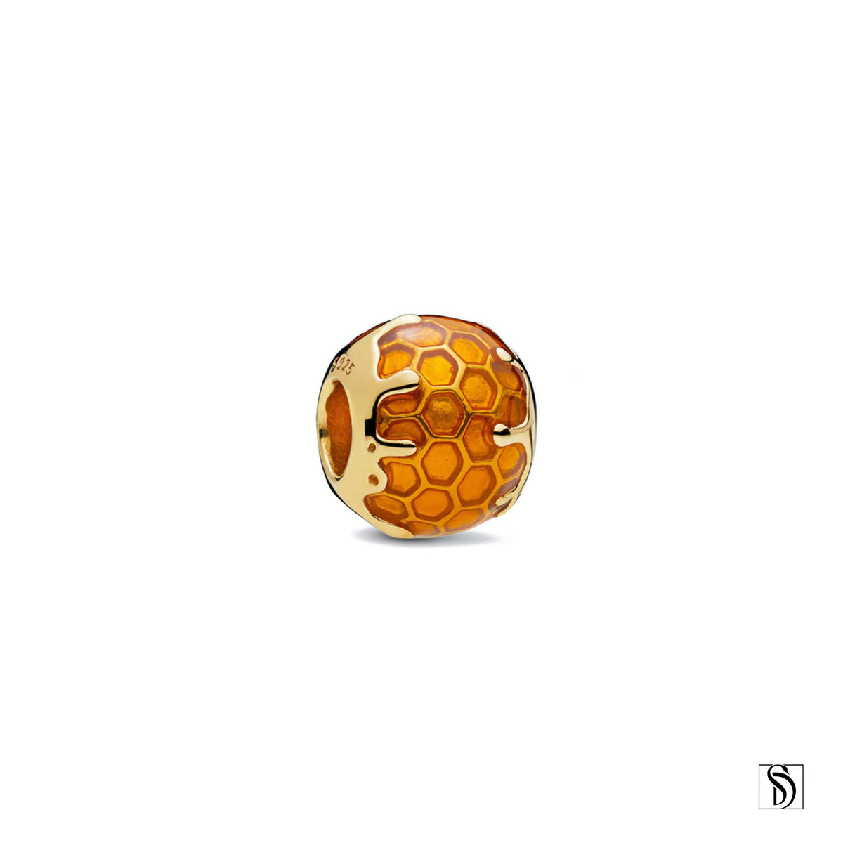 Gold Honeycomb Charm Necklace