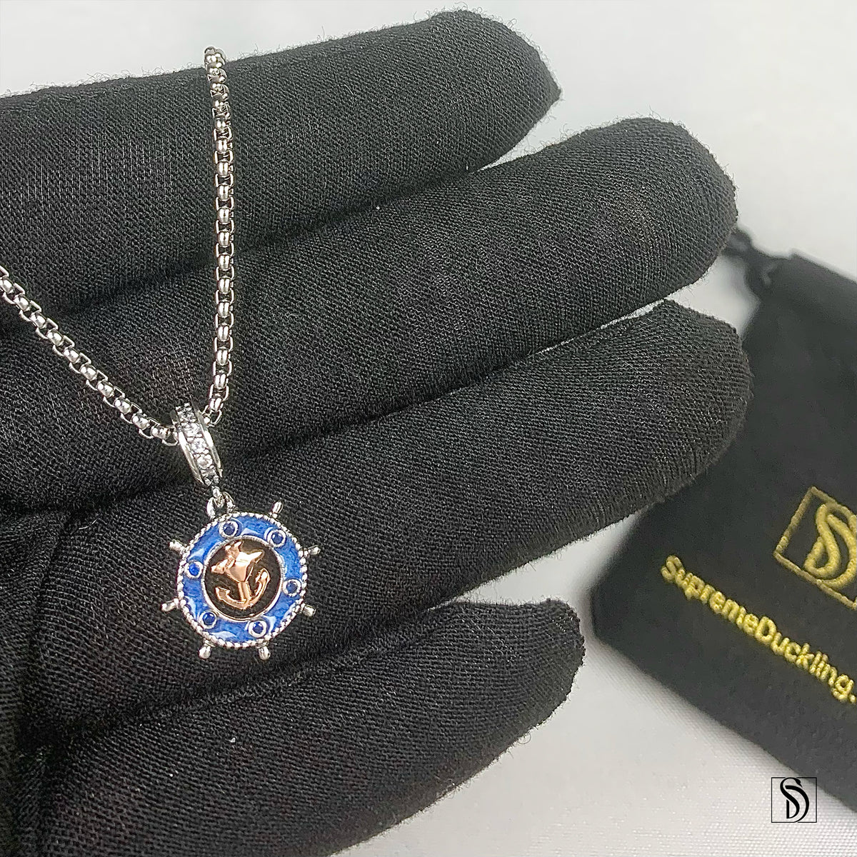 Rose Gold Anchor Nautical Pendant Necklace