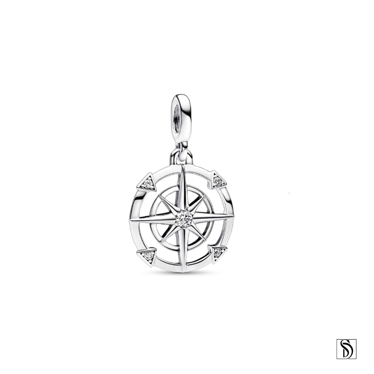 Silver North Star Gemstone Pendant Necklace