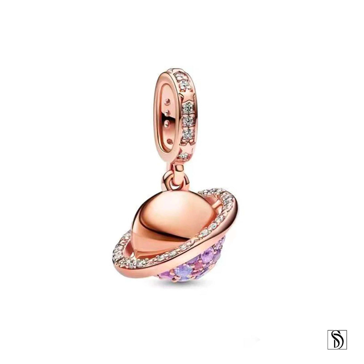 Rose Gold Planet Celestial Gemstone Necklace