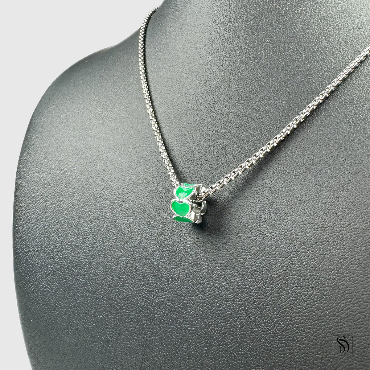 Green Heart Lucky Charm Necklace