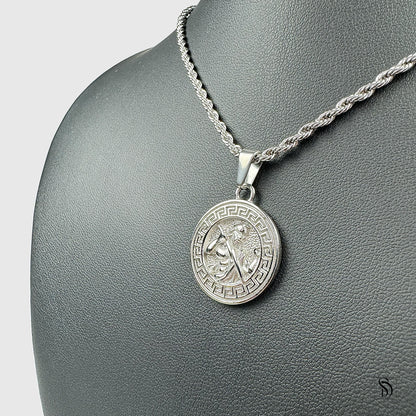 Silver Zeus Pendant Necklace