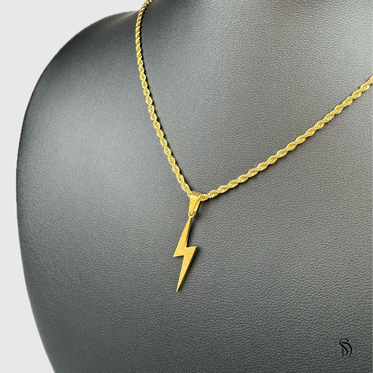 Gold Lightning Pendant Necklace