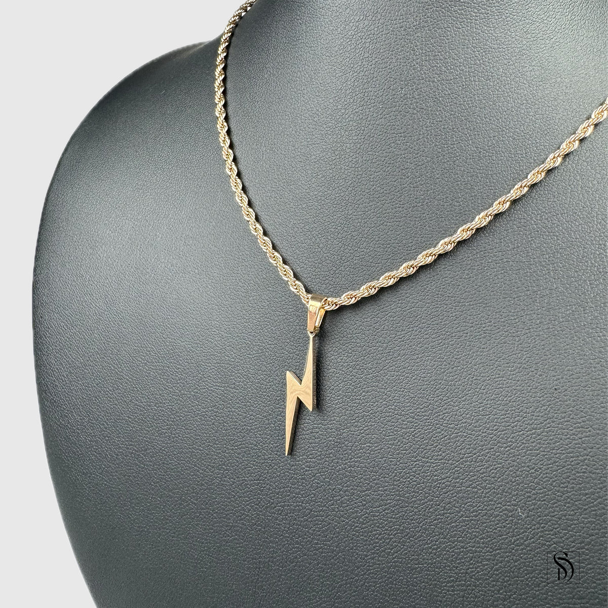 Rose Gold Lightning Pendant Necklace