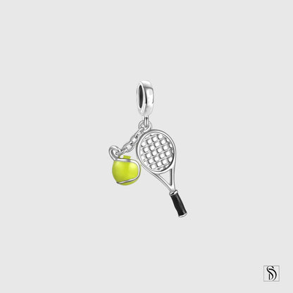 Tennis Ball Racket Pendant Necklace