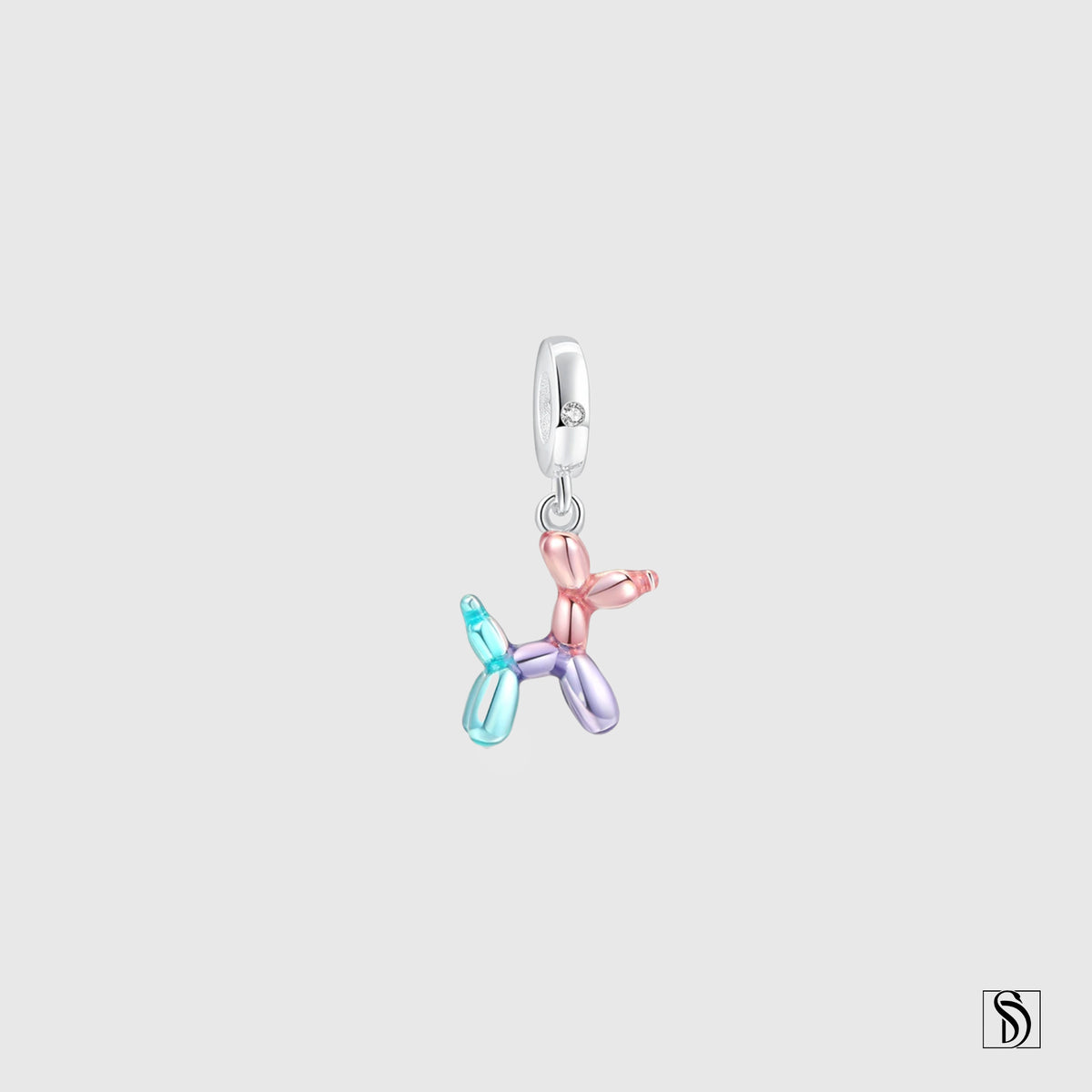 Colorful Balloon Dog Pendant Necklace