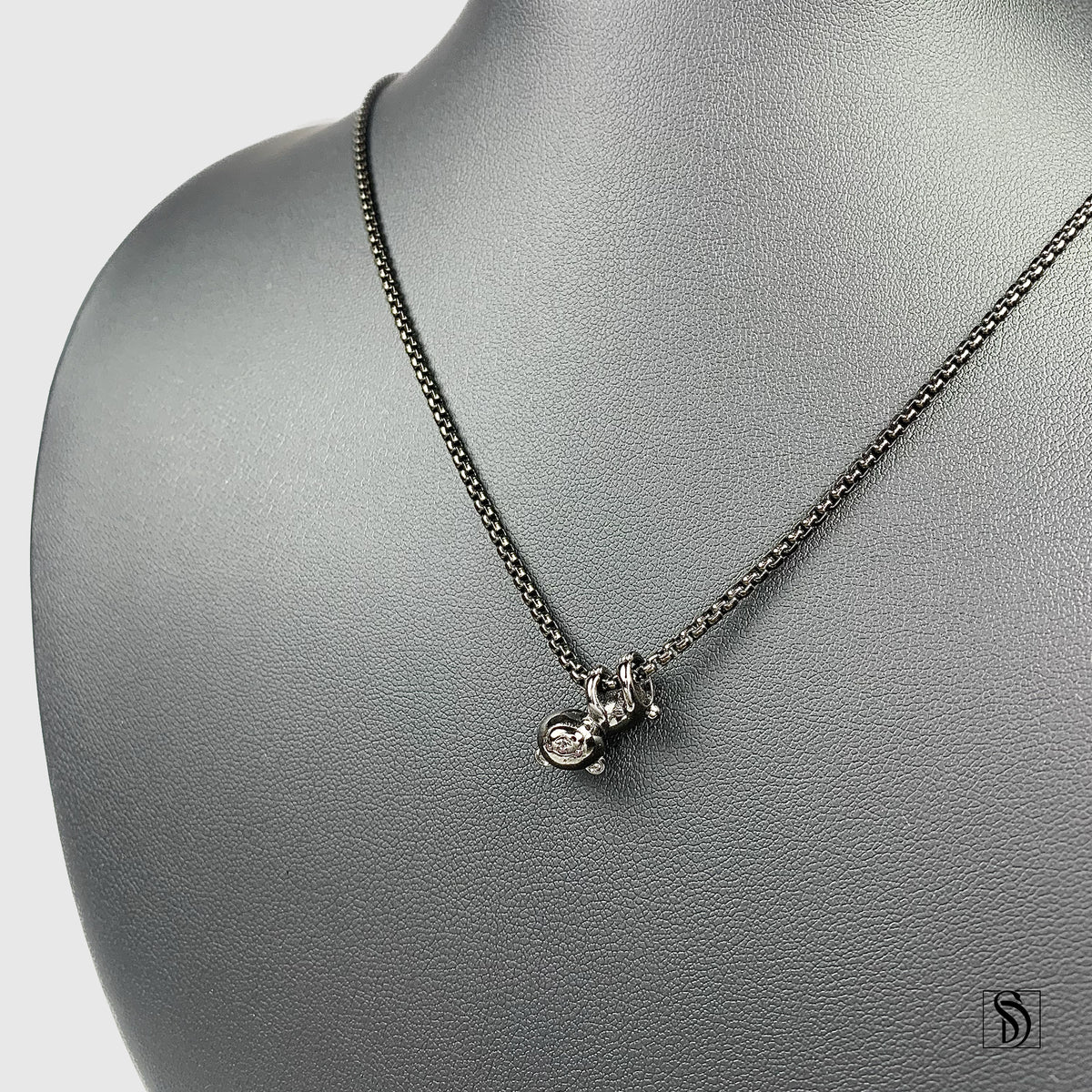 Hanging Teddy Bear Charm Necklace