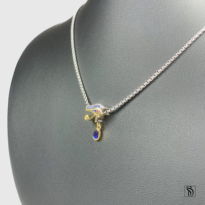 Eye Of Horus Teardrop Gemstones Charm Necklace