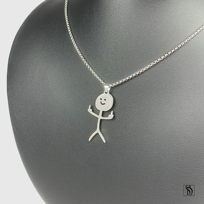Fearless Stickman Pendant Necklace