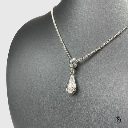 Silver Avocado Tiger Eye Pendant Necklace