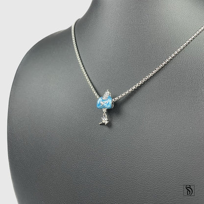 Blue Genie Of The Lamp Aladdin Charm Necklace