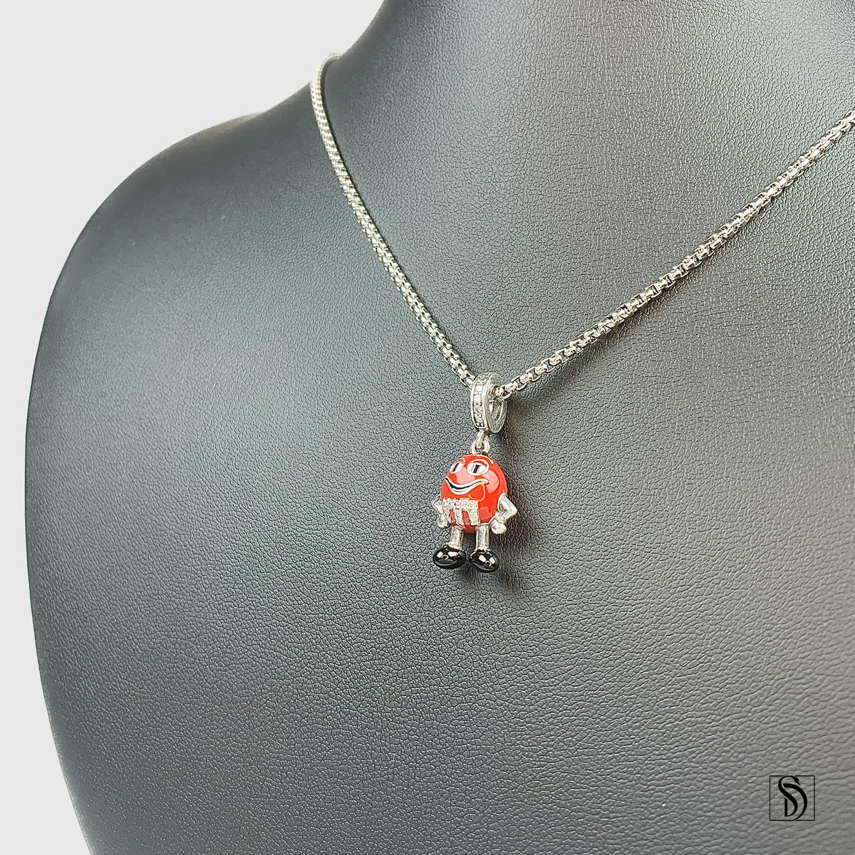 Red M&M Pendant Necklace