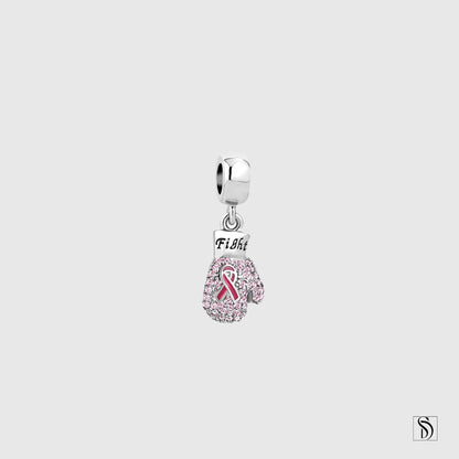 Pink Gemstones Boxing Gloves Pendant Necklace