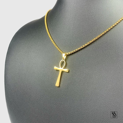 Gold Egyptian Ankh Pendant Necklace