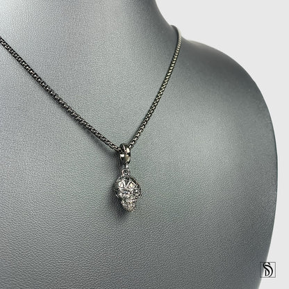 Black Skull Gemstone Pendant Necklace