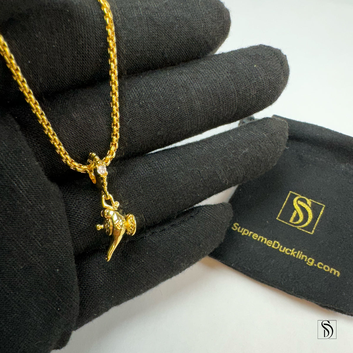 Gold Aladdin Inspired Genie Lamp Pendant Necklace