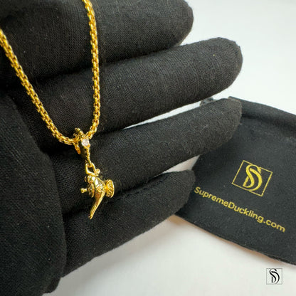 Gold Aladdin Inspired Genie Lamp Pendant Necklace