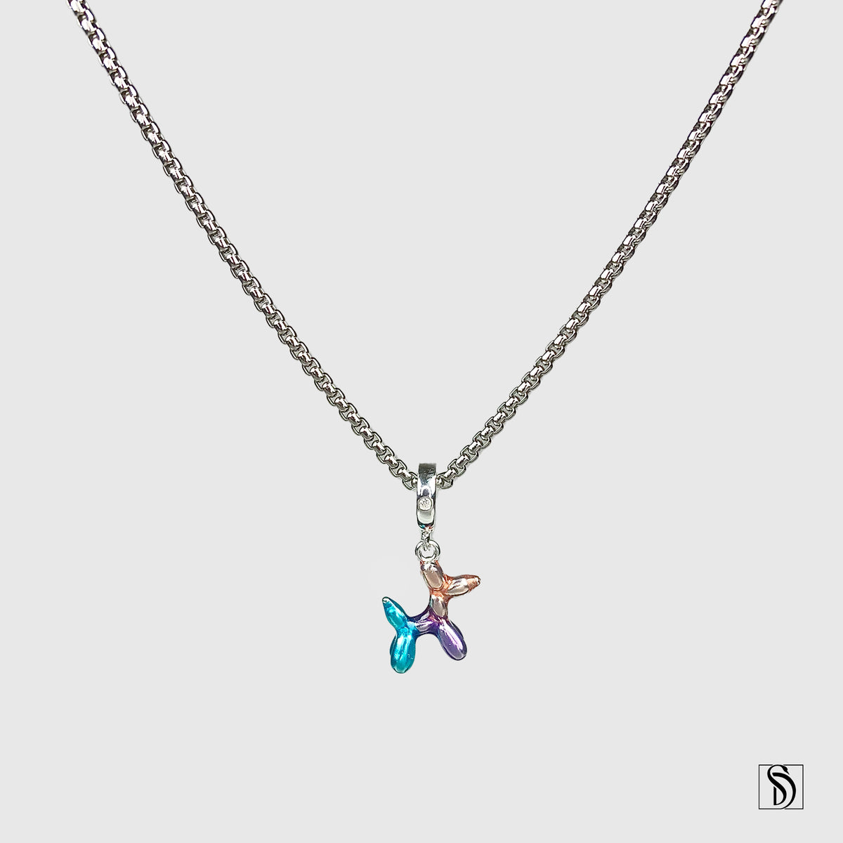 Colorful Balloon Dog Pendant Necklace