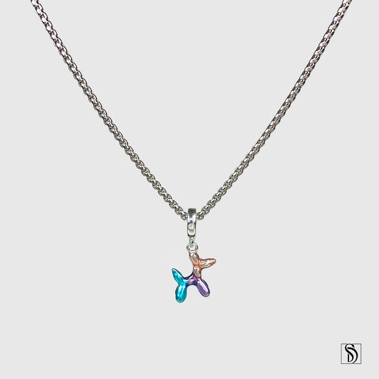 Colorful Balloon Dog Pendant Necklace