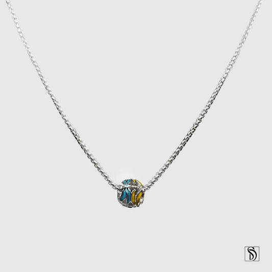 Dragonfly Colorful Gemstone Charm Necklace