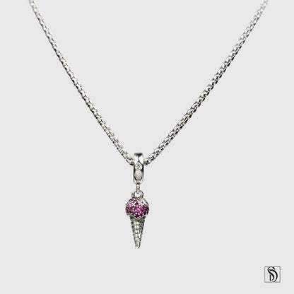 Ice Cream Cone Pendant Necklace