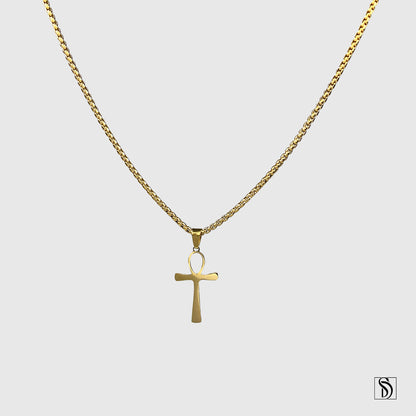 Gold Egyptian Ankh Pendant Necklace