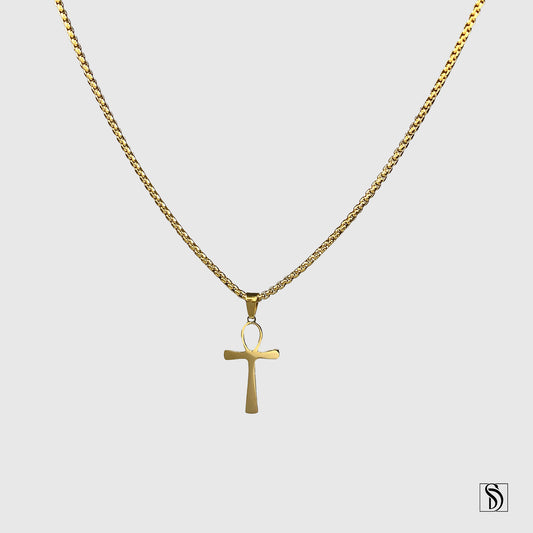 Gold Egyptian Ankh Pendant Necklace