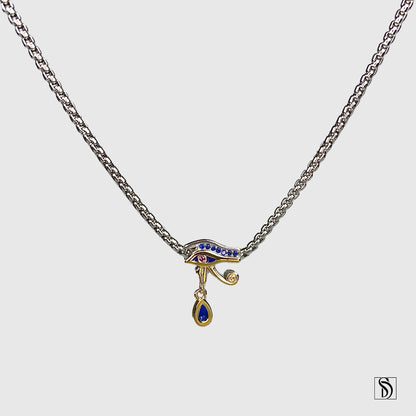 Eye Of Horus Teardrop Gemstones Charm Necklace