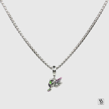 Colorful Hummingbird Gemstone Necklace