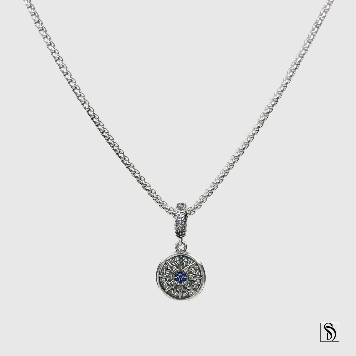 Silver Sunbeam Pendant Necklace