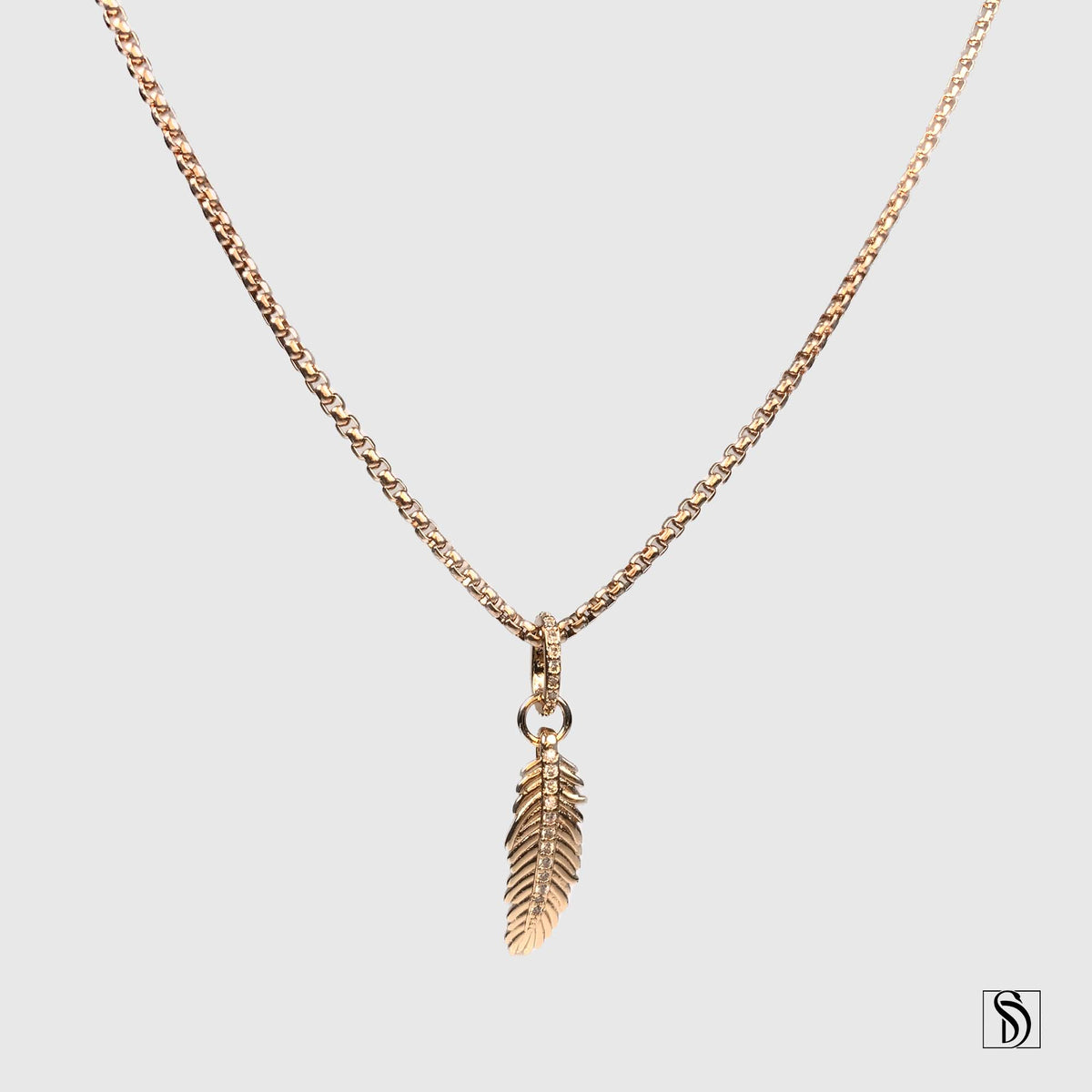 Rose Gold Tropical Palm Leaf Necklace