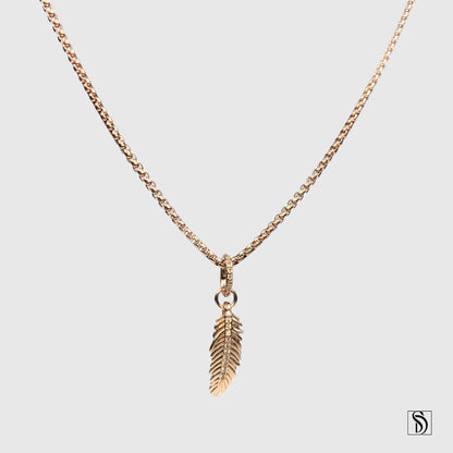 Rose Gold Tropical Palm Leaf Necklace