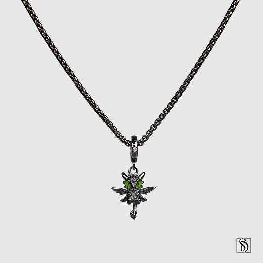 Night Fury Black Pendant Box Chain Necklace