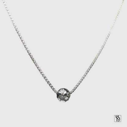Silver Soccer Charm Gemstone Necklace