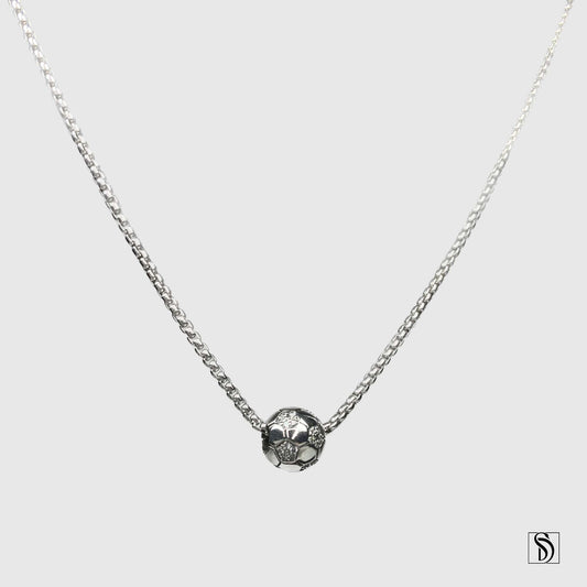 Silver Soccer Charm Gemstone Necklace
