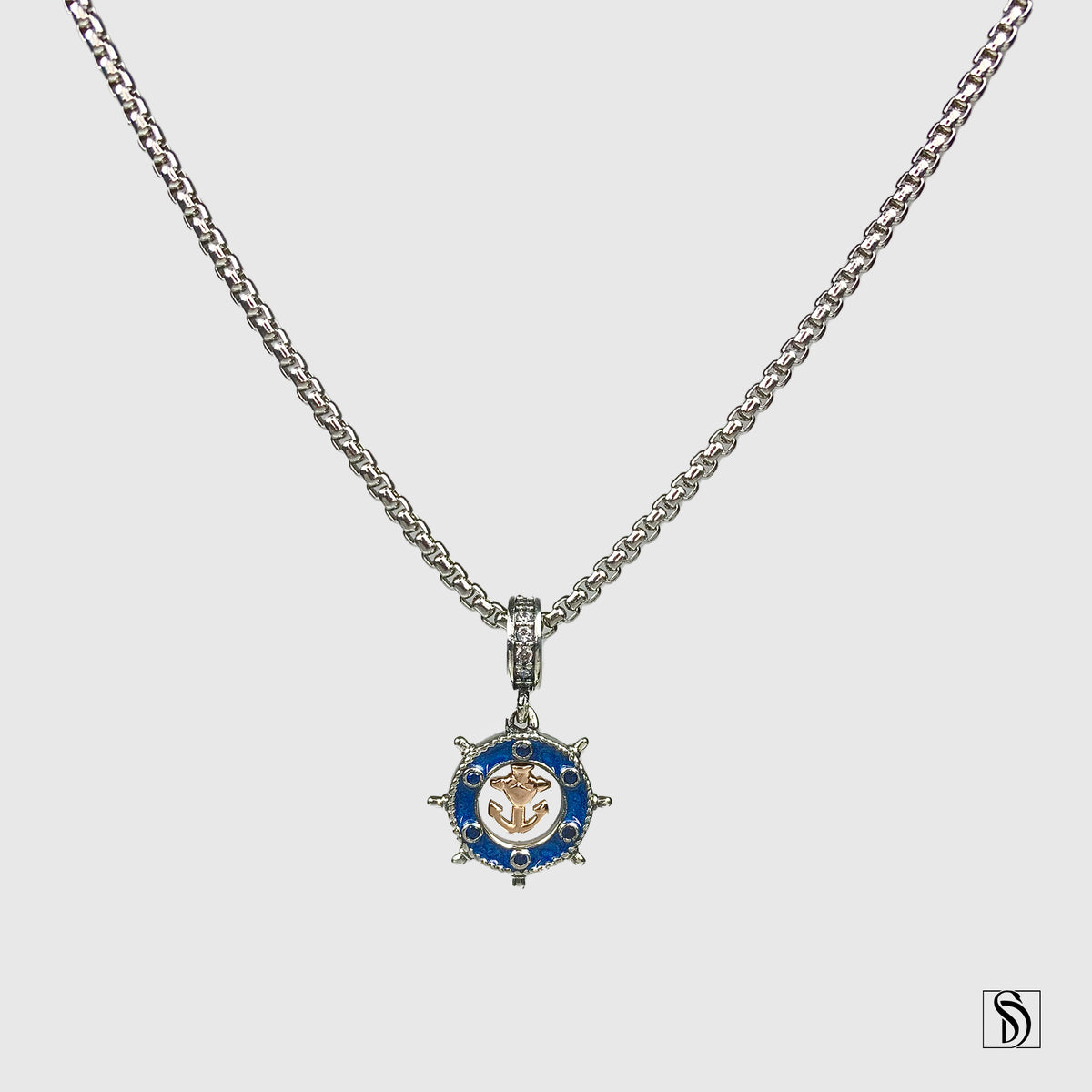 Rose Gold Anchor Nautical Pendant Necklace