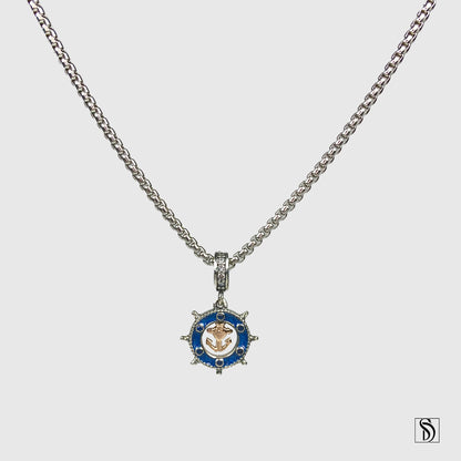 Rose Gold Anchor Nautical Pendant Necklace