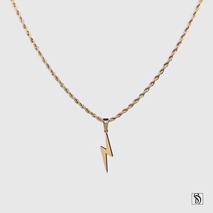 Rose Gold Lightning Pendant Necklace