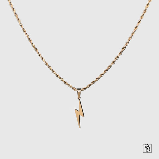 Rose Gold Lightning Pendant Necklace
