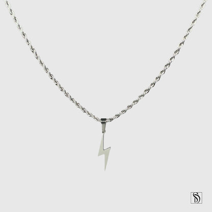 Silver Lightning Pendant Necklace
