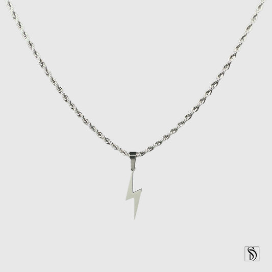Silver Lightning Pendant Necklace