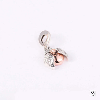 Rose Gold Silver Lady Bug Pendant Necklace
