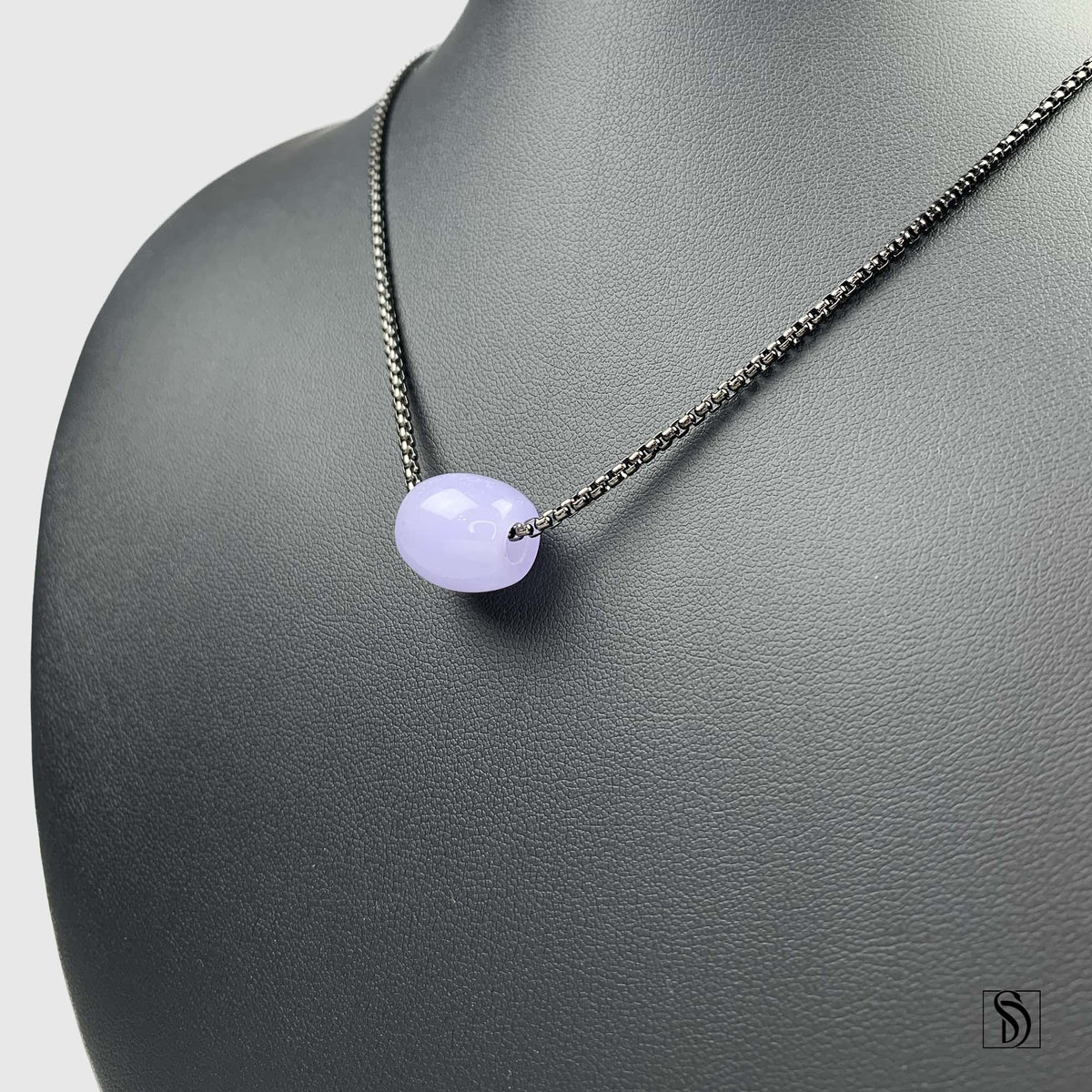 Natural Lavender Jade Pendant Necklace