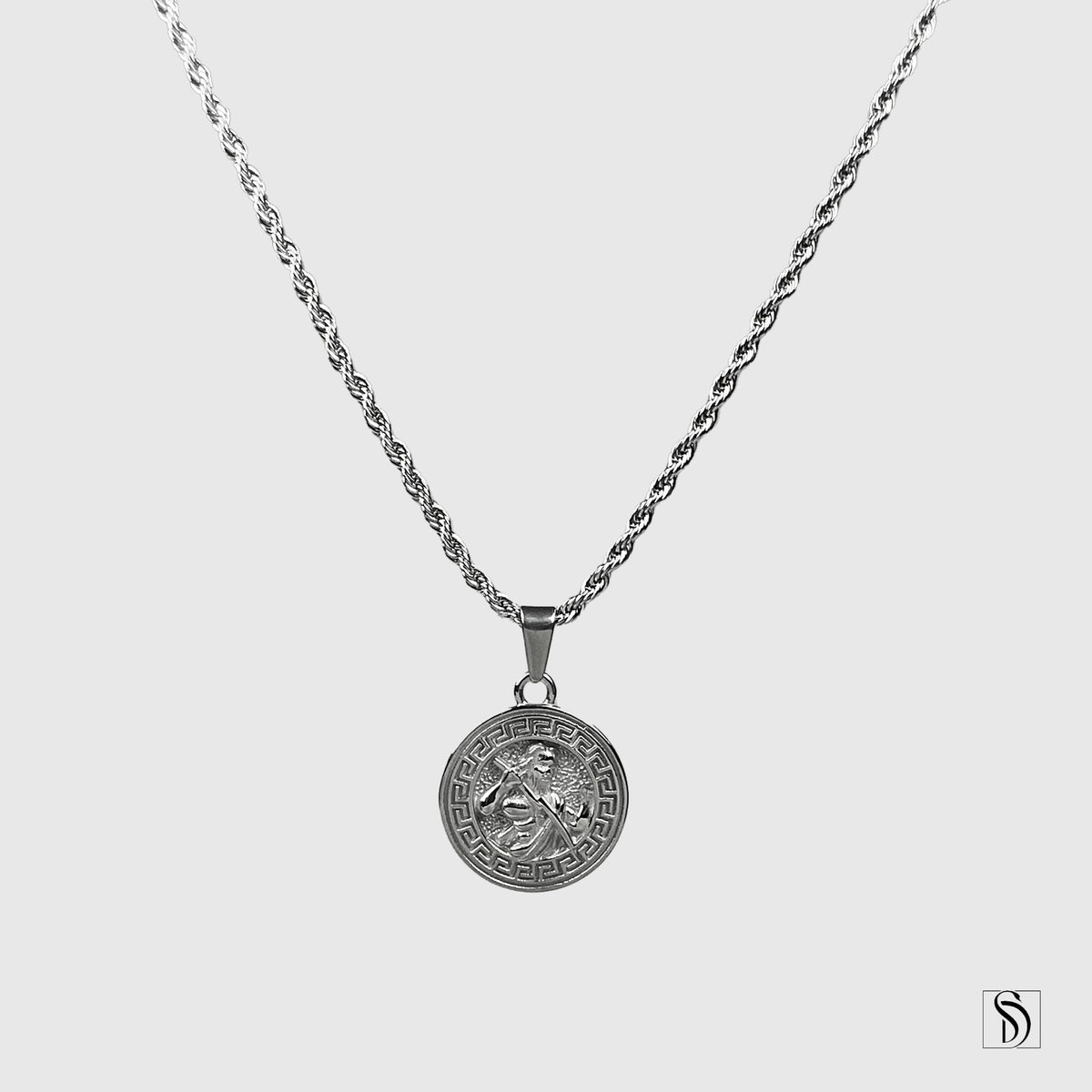 Silver Zeus Pendant Necklace