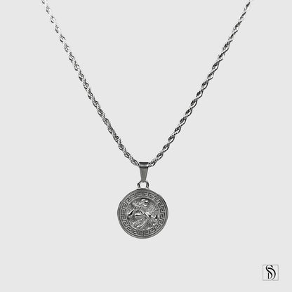 Silver Zeus Pendant Necklace